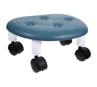 TOYANDONA Taburete bajo Portátil con Ruedas Giratorias Asiento Ergonómico Multifuncional para Hogar y Baño Mini Banqueta Resistente de Plástico y Azul
