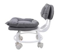 TOYANDONA Taburete Giratorio Respaldo y Ruedas Silenciosas de Plástico | Asiento Acolchado, Versátil para Spas y Laboratorios, Apoyo Ergonómico, Uso Profesional