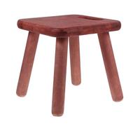 TOYANDONA Taburete Portátil de Madera de Caucho Pequeño, Asiento con Mango para Baño y Cocina, Taburete Reposapiés Multifuncional Color Nogal, Silla de Paso Ligera y Segura