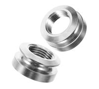 TOYANDONA Tapas de Botón para Pasador de Extremo de Guitarra Acústica y Eléctrica, Diseño Liso y Resistente Deformación, Cobre Plata M9 Roscado, Paquete de 2 Unidades
