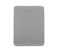 TOYANDONA Tapete de Secado para Platos de Silicona Gris Antideslizante, Esterilla para Encimera de Cocina Absorbente y Multiusos para Escurrir Vajilla y Utensilios Domésticos