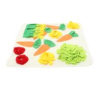 TOYANDONA Tapete Olfativo para Conejos y Pequeños Animales, Almohadilla de Forraje Cuadrada Diseño Zanahoria, Tela Fina Segura, Estimulante para Búsqueda de Alimento y Entrenamiento,