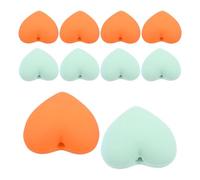 TOYANDONA Tapones para Agujas de Tejer en Silicona Suave 12 Piezas Forma de Corazón, Protectores Multicolor (naranja y Verde) para Puntas de Aguja de 3 Mm, Accesorios para Manualidades