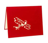 TOYANDONA Tarjeta de Felicitación Diseño de Avión de Papel Rojo 3d Tarjetas de Felicitación para Graduación, Compañeros y Compañeras de Clase