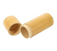 TOYANDONA Tarro de Bambú Multifuncional para Almacenamiento de Cerillas Tapa, Resistente a Rayones y Corrosión, Tamaño Compacto para Escritorio y Uso Doméstico