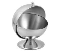 TOYANDONA Tarro Redondo de Acero Inoxidable para Azúcar con Tapa Abatible Recipiente para Condimentos y Especias Contenedor de Almacenamiento Doméstico para Cocina Dispensador de Azúcar