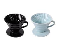 TOYANDONA Taza de Filtro de Café de Cerámica Azul Pastel, Gotero Cónico para 1-2 Personas, Filtro No Presurizado para Café de Goteo, Accesorio Duradero para Uso Doméstico y Oficina