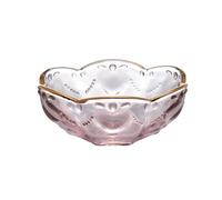 TOYANDONA Tazón para Helado de Vidrio Borde Dorado Forma de Corazón 112 CM Color Lavanda Claro Cuenco para Postres y Ensaladas Adecuado para Uso Doméstico Restaurantes