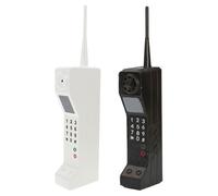TOYANDONA Teléfono Retro de Hierro Compacto 2 Piezas, Adorno Vintage para Decoración del Hogar y Oficina, Modelo de Teléfono Ladrillo Antiguo en Color Negro, Accesorio Decorativo Años 80
