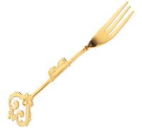 TOYANDONA Tenedor de Fruta de Acero Inoxidable 410 Mango Largo, Horquillas para Aperitivos y Postres, Diseño Vintage Emblema Dorado con Diamante, Adecuado para Fiestas y Restaurante