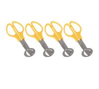 TOYANDONA Tijeras Pequeñas para Huevos de Codorniz de Acero Inoxidable Cortador Práctico Color Amarillo Juego de 4 Piezas para Cocina Doméstica y Eventos Familiares