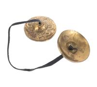 TOYANDONA Tingsha de Latón para Yoga y Meditación, Mini Platillos de Dedo para Danza del Vientre, Instrumentos Musicales Étnicos para Ceremonias Espirituales y Presentaciones Rítmicas