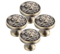 TOYANDONA Tiradores de Aleación Vintage para Muebles de 4 Piezas Diseño Retro en Acabado Antiguo Azul Mate Manijas Redondas para Cajones y Armarios Accesorios para Decoración del Hogar