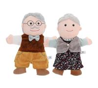 TOYANDONA Títeres de Mano Realistas 2 Piezas de Peluche Suave Figuras de Abuelo y Abuela, Juguetes Educativos, Ideales para Contar Historias y Juego Interactivo Familiar