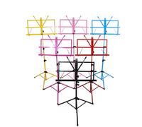 TOYANDONA Trípode Plegable Ajustable Para Partituras, Soporte Metálico Amarillo Altura Regulable, Diseño Compacto y Pies Antideslizantes, Adecuado Para Música y Transporte Fácil