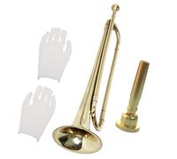 TOYANDONA Trompeta Para Estudiantes Pequeña Youth, Instrumento Musical De Latón Boquilla y Guantes, Juguete Educativo Musical Para Niños, Adecuado Para Escena y Aprendizaje Temprano