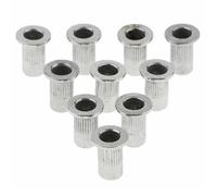 TOYANDONA Tuerca Remachable de Acero Inoxidable de Cabeza Plana M5, 10 Piezas, Inserto Roscado, Fijación Firme y Fácil de Almacenar para Uso Doméstico y Automotriz