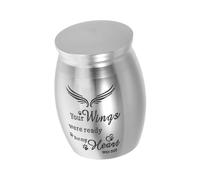 TOYANDONA Urna para Cenizas de Mascotas Mini de Acero Inoxidable con Diseño de Alas Guardianas Tarro Conmemorativo Abierto para Perros y Gatos Recipiente Seguro para Restos Cremados de
