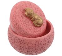 TOYANDONA Urna Pequeña para Cenizas de Mascotas Caja Redonda Decorativa de Cemento Rosa de 350 Ml Tapa Contenedor para Cenizas de Perro y Gato Urna Funeraria Portátil para Recuerdo y