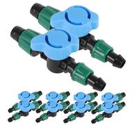 TOYANDONA Válvulas de Riego por Goteo 16 Mm Tapa Doble Cierre para Jardín, Set de 10 Piezas Válvula Lateral para Control de Riego y Durable