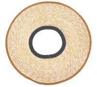 TOYANDONA Visera para Decoración en Jardinería Adecuado de Camping para Verano Parasol de Tejido de Paja Beige, Ligera Cómoda al Casco Construcción para Trabajo Sol