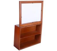 TOYANDONA Vitrina de Madera Maciza Pequeña Vintage Puerta Abatible Acrílica, Gabinete Organizador de Escritorio para Expositor de Figuras y Estante para Joyas, Adecuado para Decoración