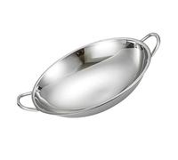TOYANDONA Wok de Acero Inoxidable Doble Asa Sartén Resistente para Cocinar Mariscos Olla Caliente para Camping y Cocinas de Inducción Fácil de Limpiar 26 Cm