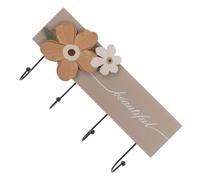 TOYANDONA Wood Coat Rack Wall Mount Solid Wood Hooks For Clothes Coats Hats Towels Entryway Bedroom Bathroom Khaki