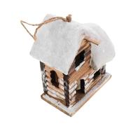 TOYANDONA Wooden Mini Christmas Houses with LED Lights and Faux Rustic Tiny House Ornaments For Tree Desktop and Holiday Winter Decor