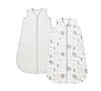 ToyaTec Saco de Dormir para Bebé 1.0 Tog, Paquete de 2, Suave Viscosa de Bambú, Saco de Dormir de Fibra de Bambú Pura Orgánica para Primavera, Verano y Otoño(Gris,M)