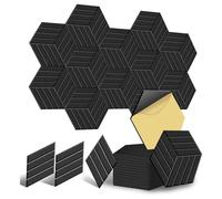 Toyauu Paquete de 12 Paneles AcúSticos Autoadhesivos, Paneles de Pared Insonorizados, Paneles de Espuma A Prueba de Sonido para AbsorcióN de Ruido, Color Negro