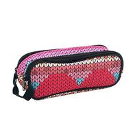 TOYBAGS Estuche Escolar Doble - Diseño con Dibujo de Corazón - Multicolor - Portatodo con 2 Compartimentos y Asa de Mano - Interior Forrado y Cierres de Cremallera - 23 × 9 × 8 cm