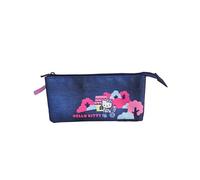 ToyBags Estuche Escolar Hello Kitty Triple - Cierre de Cremallera - Interior Totalmente Forrado y Personalizado - Portatodo con 3 Compartimientos - 11,5 X 23,5 X 3CM