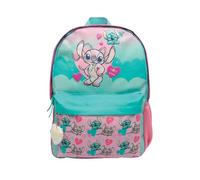 TOYBAGS Mochila Escolar Angel & Stitch - CON ACCESORIO CORAZON - Adaptable a carro, Espaldera acolchada - Compartimento portalaptop - 43.5 X 31 X 13 CM.
