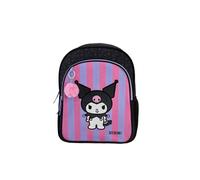 ToyBags Mochila Escolar Kuromi - Doble Compartimento - CON ACCESORIO POM-POM ADAPTABLE A CARRO - Compartimento portalaptop - Espaldera acolchada - 44 X 30 X 20 CM