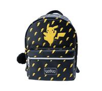 ToyBags Mochila Premium Pokémon Compartimento principal con bolsillo delantero y trasero - Etiqueta metálica de Pokemon en la parte delantera - Accesorio pompón - 28 x 22 x 11 cm