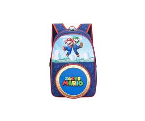 TOYBAGS Super Mario Mochila Escolar - Bolsillo Frontal Redondo - Adaptable al Carro - Correas Ajustables - Espaldera Acolchada - 45 x 32 x 20 cm