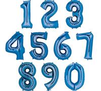ToyCentre Amscan 23/58 x 35/88 cm Number 6 Super Shape Foil Balloon, Blue