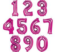 ToyCentre Amscan 23/58 x 35/88 cm Number 7 Super Shape Foil Balloon, Pink
