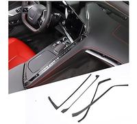 TOYCIDFG Calcomanías de fibra de carbono suave para panel de cambio de marchas de control central para Chevrolet Corvette C8 Z06 2020-2022 (negro, adhesivo lateral del botón central)