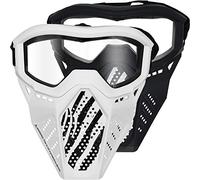 Toyer - Paquete de 2 mascarillas tácticas compatibles con Nerf Rival, Apollo, Zeus, Khaos, Atlas, Artemis Blasters Rival Mask (Blanco y Negro)