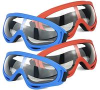 Toyer Paquete de 4 gafas protectoras/anteojos de seguridad/anteojos de motocicleta con bandanas - Compatible con Nerf Game Battle para niños (rojo + azul)