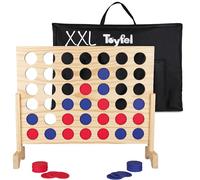 Toyfel Conecta 4 XXL - Juego de Mesa Gigante Natural - Cuatro en Raya - El Juego clásico de Madera FSC® para Dentro y Fuera - para niños y Adultos a Partir de 4 años - Juegos de Mesa - Ace
