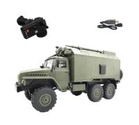 ToyGhillied Camión militar teledirigido 1:16, camión ural, con control proporcional, vehículo todoterreno con suspensión completa, luz LED y motor de 180, modelo de vehículo militar retro, color verde