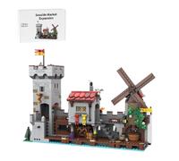 ToyGhillied Casa medieval MOC-206939 Juego de bloques de construcción modulares para arquitectura de mercado de playa para adultos (1254 piezas)