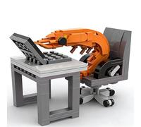 ToyGhillied Kit de construcción de hombre de camarón de trabajo, divertido decoración oficial de escritorio, regalo para amigos y colegas, instrucciones sobre papel (155 piezas)