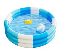 Toyhood Piscina inflable de rayas vintage para niños, piscina de bebé de 3 anillos, con parte inferior inflable de burbujas de seguridad, para interiores y exteriores, niñas, niños, jardín, patio