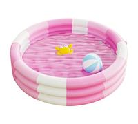 Toyhood Piscina inflable de rayas vintage para niños, piscina de bebé de 3 anillos, con parte inferior inflable de burbujas de seguridad, para interiores y exteriores, niñas, niños, jardín, patio