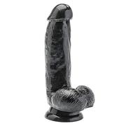 GET REAL - DILDO 12 CM CON TESTICULOS NEGRO