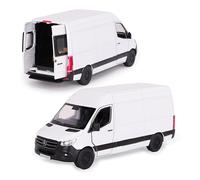 Toyland® 12cm Pull Back & Go Die Cast White Sprinter Van con Puertas Abiertas y Cerradas - Vehículos de Juguete - Escala 1:48